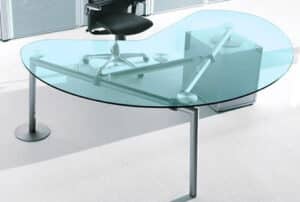 Isotta / Bureau direction en verre Caisson à gauche