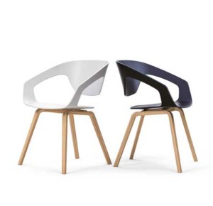 Baikal / Chaise visiteur pieds en bois Blanc