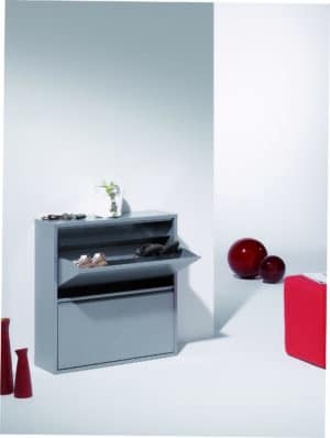 Double Large 2 / Armoire à chaussures Gris-argent