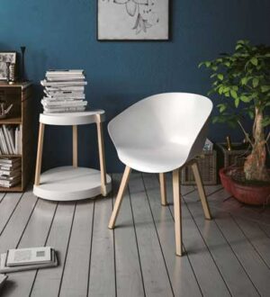 Vega / Chaise visiteur pieds en bois Blanc