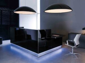 Linea / Banque d'accueil L275 cm avec PMR latéral à droite Noir
