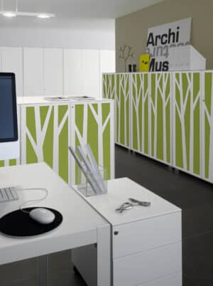 Primo 1000 Acoustic / Armoire acoustique H133 x L100 cm Blanc|Vert