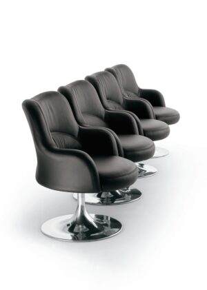 Sophora / Fauteuil cuir Noir