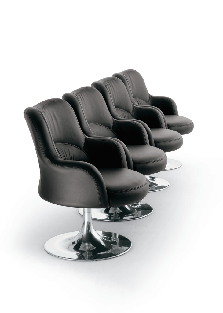 Sophora / Fauteuil cuir Noir 2 - MonBureauDesign Sophora / Fauteuil en cuir Sitia (ref. 10647i)
