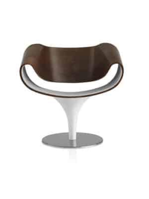 Perillo / Fauteuil Lounge Noyer-Blanc