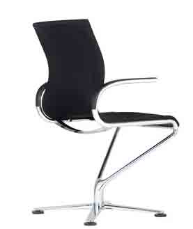 Riola / Fauteuil de conférence avec accoudoirs Noir