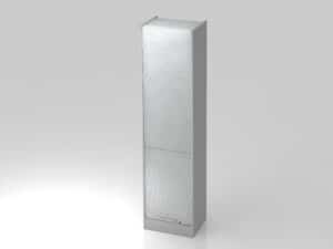 Ufficia / Armoire à rideau haute étroite H200 x L50 cm Aluminium