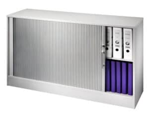 Ufficia / Armoire à rideau basse large L130 x H82 cm aluminium