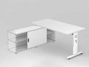 Officina 1 / Bureau 160 cm pour console Blanc