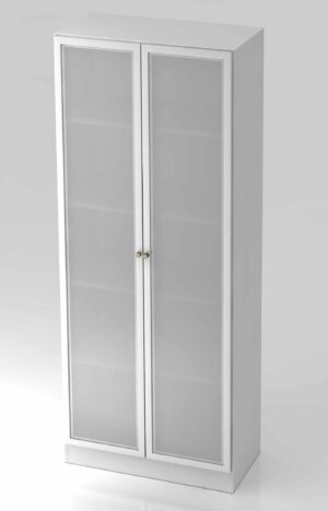 Officina 1 / Armoire Haute portes en verre H200 x L80 cm Blanc