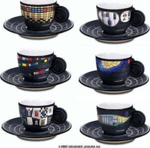 F. Hundertwasser / Tasses espresso par 6