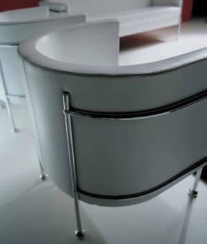 Phil / Fauteuil en cuir blanc