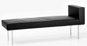 Lei / Divan en cuir Noir