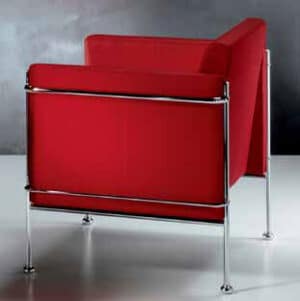 Team / Fauteuil en cuir rouge