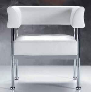 Sissi / Fauteuil en cuir blanc