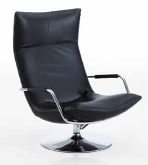 Gerard / Fauteuil pivotant en cuir avec accoudoirs