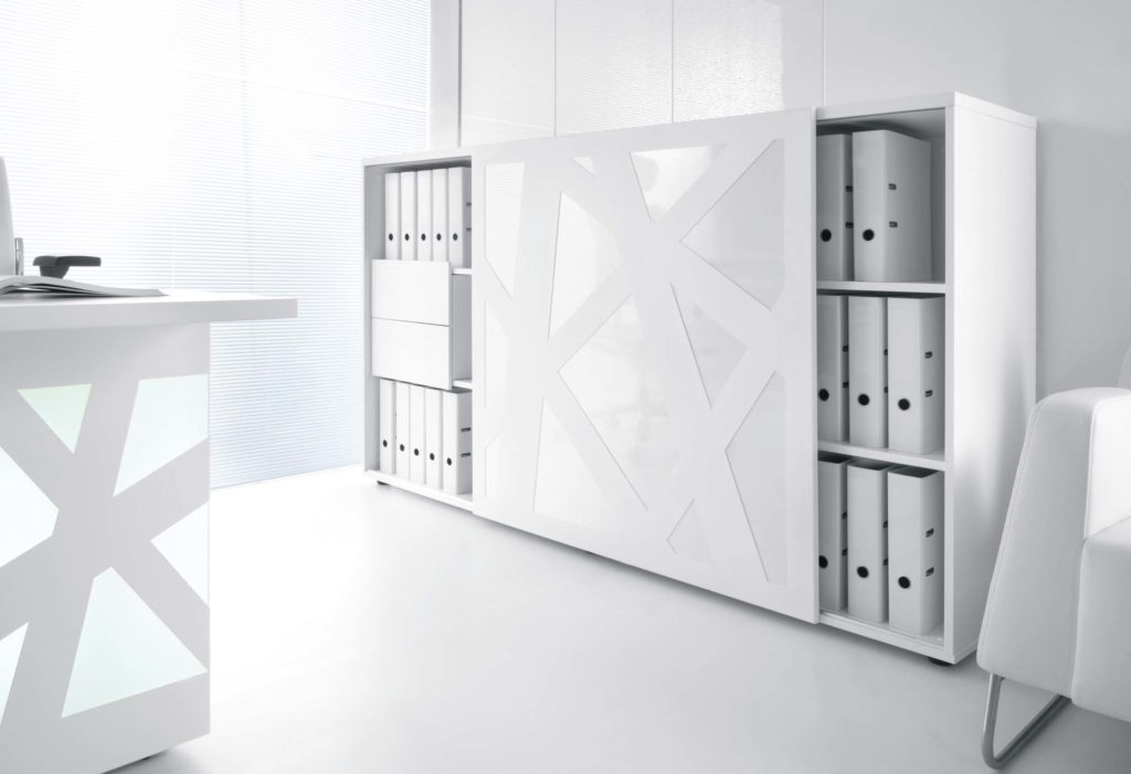 Zig-Zag / Armoire à porte coulissante + 4 tiroirs