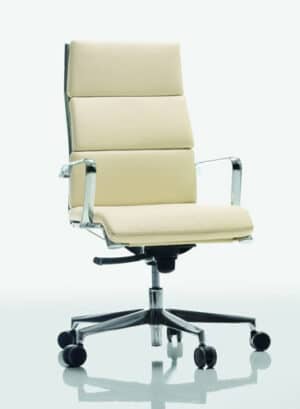 Dekora Plus / Fauteuil de direction en cuir crème