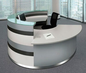Twist / Banque d'accueil courbe avec plateau PMR