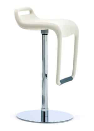 Noon / Tabouret de bar pivotant réglable en hauteur Ivoire