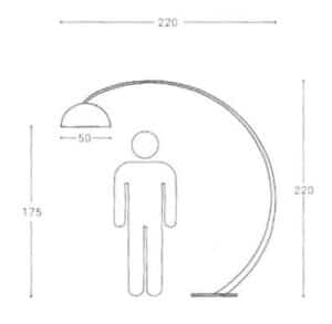 1962 / Lampadaire arc à LED H220 cm Blanc