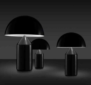 Atollo 238 / Lampe de table en métal Noir H35 x Ø25 cm