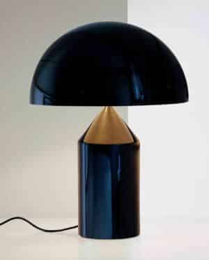 Atollo 238 / Lampe de table en métal Noir H35 x Ø25 cm
