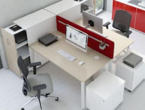 Ogi A / Bureau double 160 cm Bouleau clair