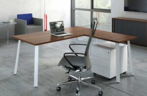 Ogi A / Bureau 160 cm avec retour 100 cm Noyer