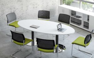 Meeting / Table de réunion ovale 200 cm Blanc