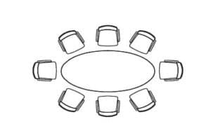 Meeting / Table de réunion ovale 200 cm Blanc