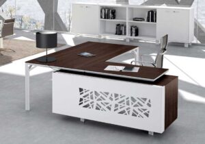 X8 / Bureau de direction 210 cm avec Caisson porteur Wengé