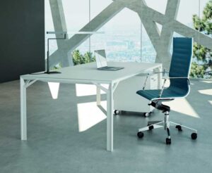 X8 / Bureau 180 cm Verre Blanc