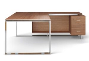 X7 / Bureau de direction 190 cm avec retour et caisson Noyer