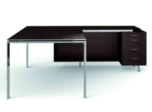 X7 / Bureau de direction 210 cm avec retour et caisson Wengé
