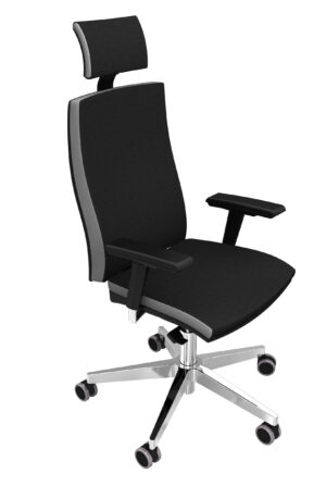 Officeprime / Fauteuil de direction avec appuie-tête Tissu Noir