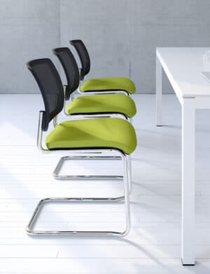 Gaya / Chaise de réunion Piètement luge Vert Anis