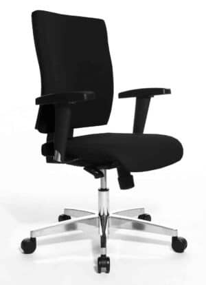 Light Star / Fauteuil de bureau avec accoudoirs pied chromé Noir