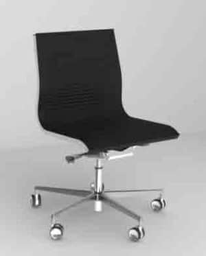 Nulite / Fauteuil de réunion sans accoudoirs en cuir Noir