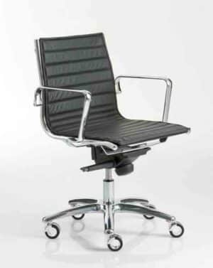 Light / Fauteuil de bureau design en cuir Noir