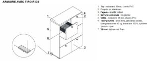 Mito / Armoire 6 tiroirs pour dossiers suspendus H128 x L98 cm