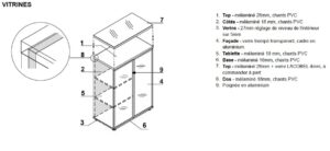 Crystal / Armoire basse portes vitrées H113 x 80 cm