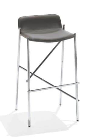 Trampolière / Tabouret haut similicuir gris cendre