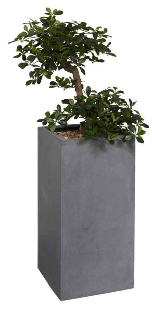 Bonsaï / Plante artificielle H145 cm Bac carré minéral gris