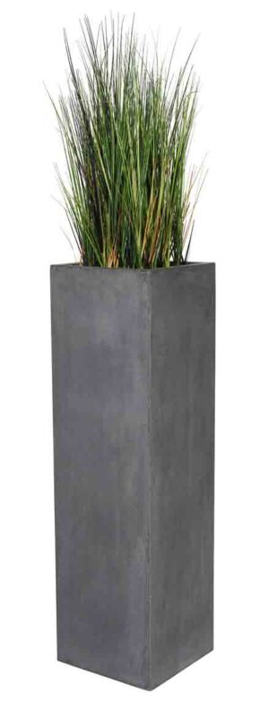 Herbes / Plante artificielle H145 cm Bac carré minéral gris