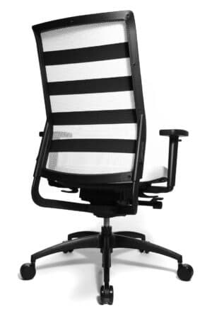 Ergomedic 100-1 / Fauteuil de direction dossier filet assise cuir Blanc