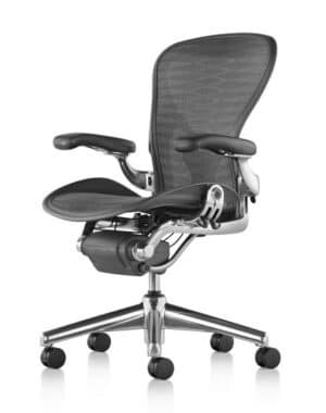 Aeron / Fauteuil de direction Aluminium poli Taille B (<185 cm < 89kg)