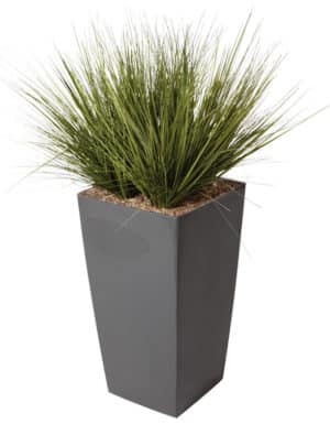 Graminées / Plante artificielle H110 cm Bac carré brillant Anthracite