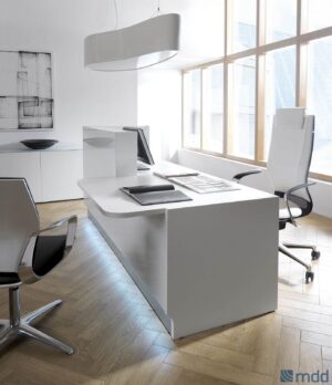Linea / Banque d'accueil L185 x P115 cm plateau à gauche
