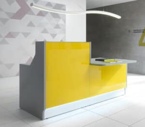 Linea / Banque d'accueil avec PMR L186 x P112 cm jaune